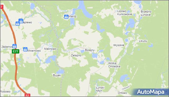 mapa Bolejny, Bolejny na mapie Targeo