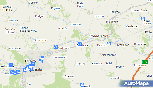 mapa Boleścice, Boleścice na mapie Targeo