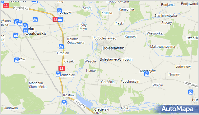 mapa Bolesławiec-Chróścin, Bolesławiec-Chróścin na mapie Targeo