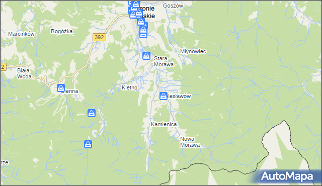 mapa Bolesławów gmina Stronie Śląskie, Bolesławów gmina Stronie Śląskie na mapie Targeo