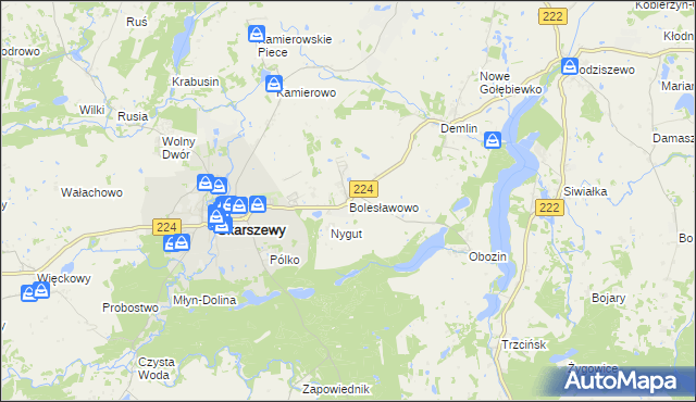 mapa Bolesławowo gmina Skarszewy, Bolesławowo gmina Skarszewy na mapie Targeo