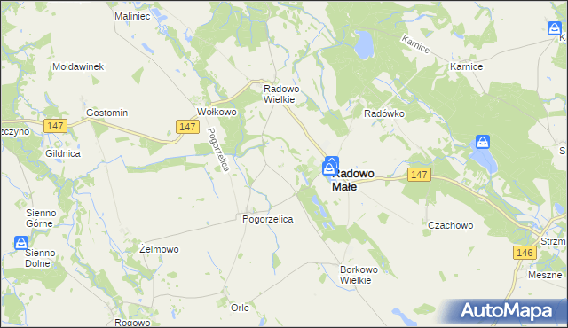 mapa Borkowo Małe, Borkowo Małe na mapie Targeo