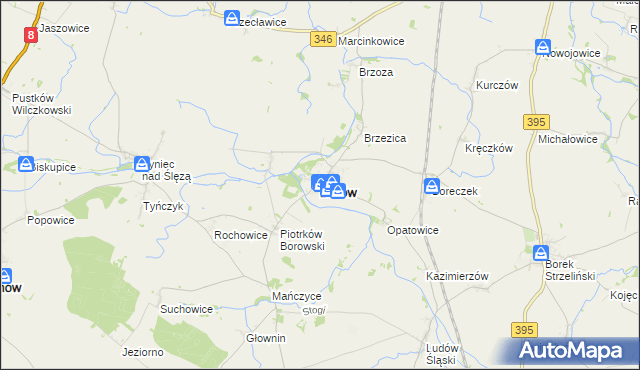 mapa Borów powiat strzeliński, Borów powiat strzeliński na mapie Targeo