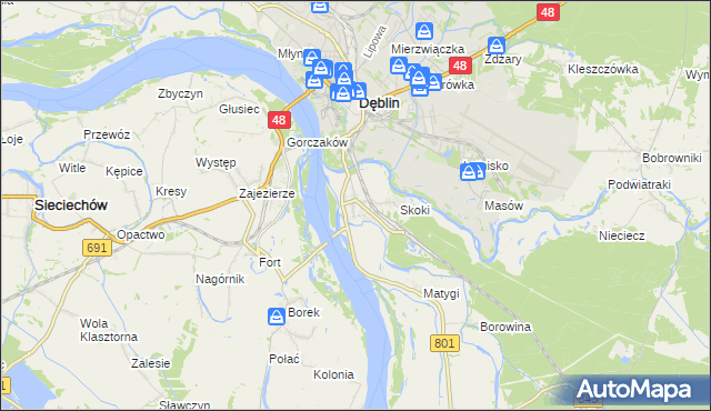 mapa Borowa gmina Puławy, Borowa gmina Puławy na mapie Targeo