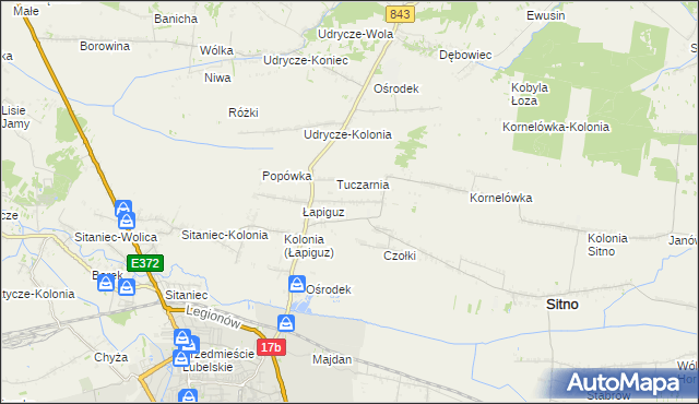 mapa Borowina Sitaniecka, Borowina Sitaniecka na mapie Targeo