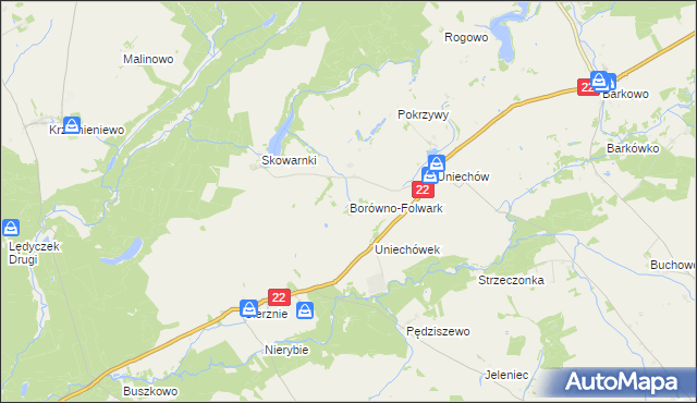 mapa Borówno-Folwark, Borówno-Folwark na mapie Targeo