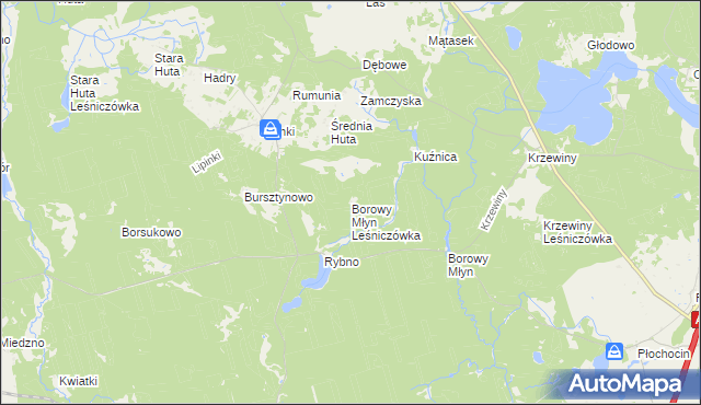 mapa Borowy Młyn Leśniczówka, Borowy Młyn Leśniczówka na mapie Targeo