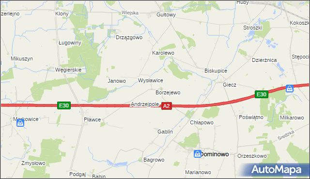 mapa Borzejewo, Borzejewo na mapie Targeo