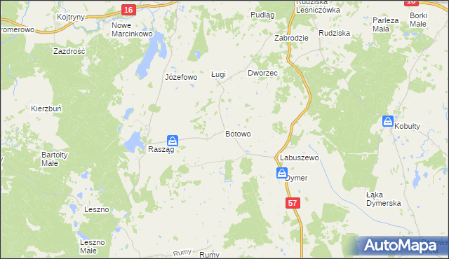 mapa Botowo, Botowo na mapie Targeo