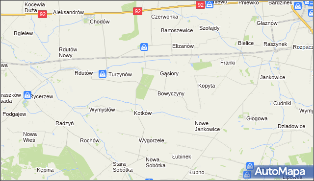 mapa Bowyczyny, Bowyczyny na mapie Targeo