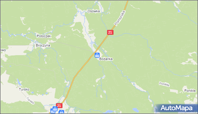 mapa Bożanka, Bożanka na mapie Targeo
