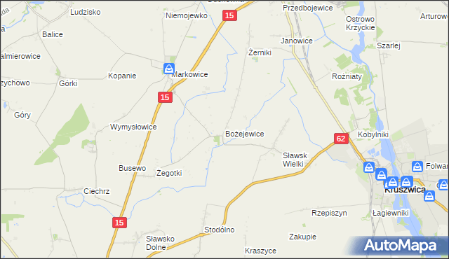 mapa Bożejewice gmina Strzelno, Bożejewice gmina Strzelno na mapie Targeo