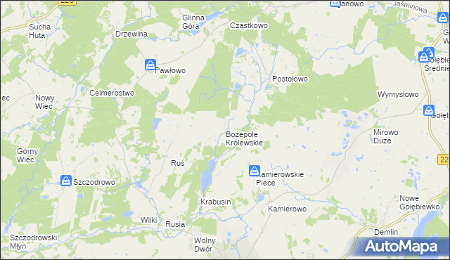 mapa Bożepole Królewskie, Bożepole Królewskie na mapie Targeo