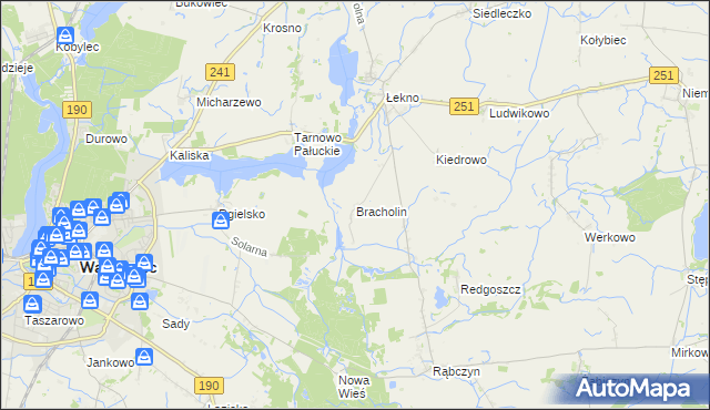 mapa Bracholin, Bracholin na mapie Targeo