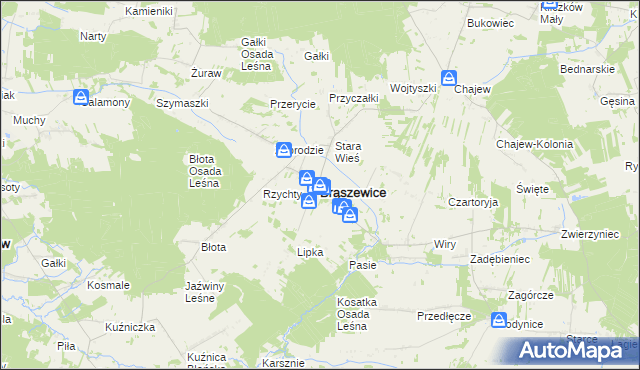 mapa Brąszewice, Brąszewice na mapie Targeo