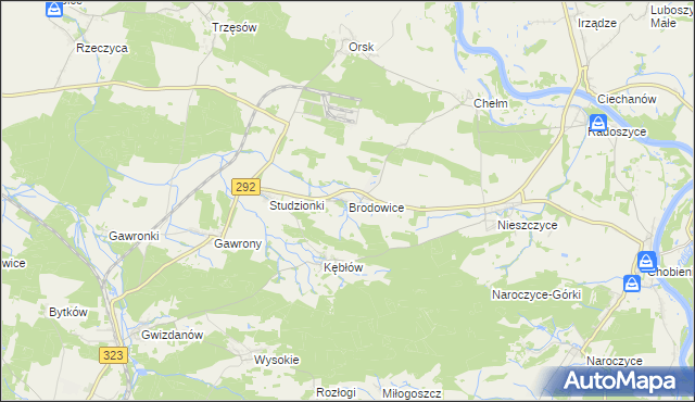 mapa Brodowice, Brodowice na mapie Targeo