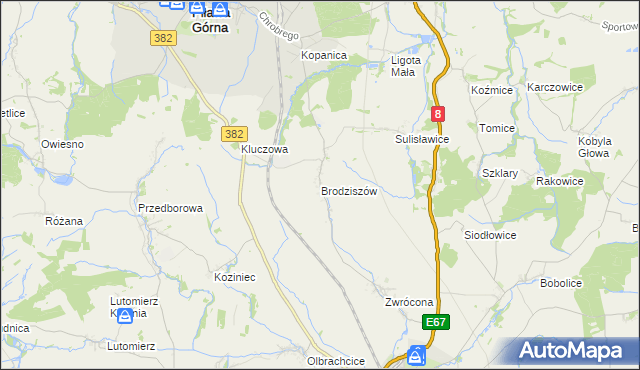 mapa Brodziszów, Brodziszów na mapie Targeo