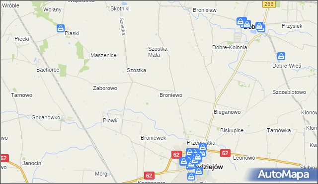 mapa Broniewo gmina Radziejów, Broniewo gmina Radziejów na mapie Targeo