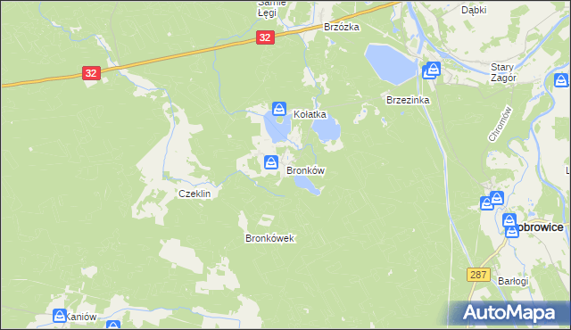 mapa Bronków, Bronków na mapie Targeo