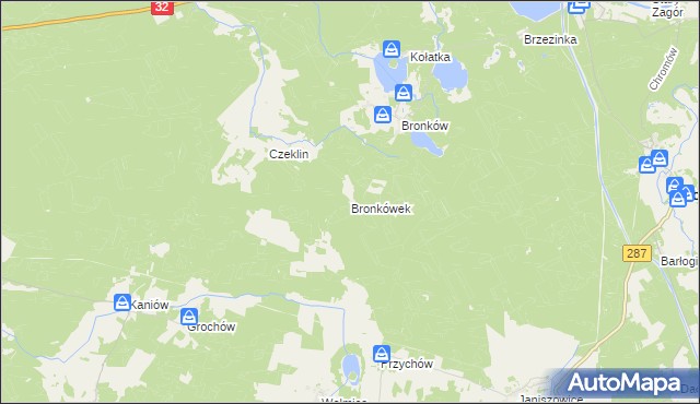 mapa Bronkówek, Bronkówek na mapie Targeo