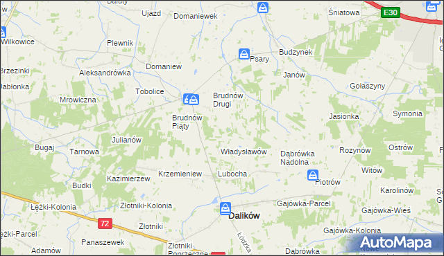 mapa Brudnów Czwarty, Brudnów Czwarty na mapie Targeo