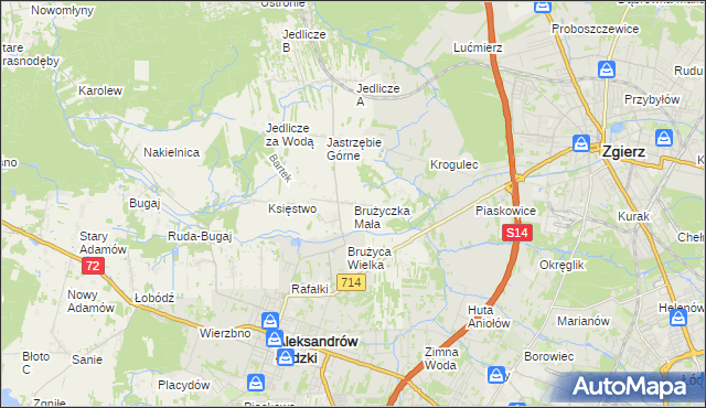 mapa Brużyczka Mała, Brużyczka Mała na mapie Targeo