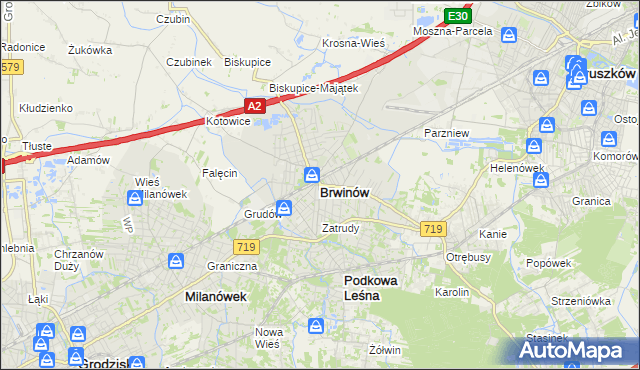 mapa Brwinów, Brwinów na mapie Targeo