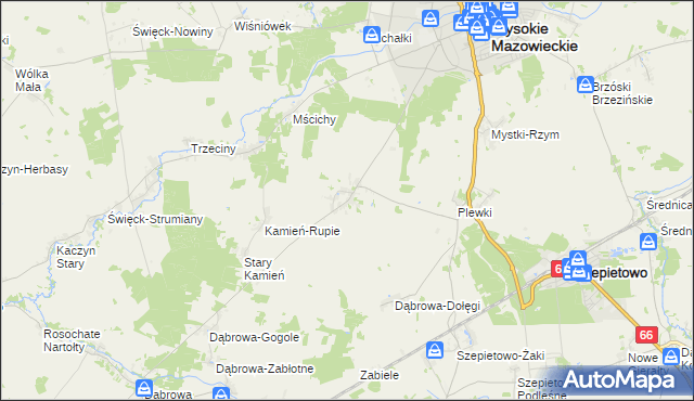 mapa Bryki gmina Wysokie Mazowieckie, Bryki gmina Wysokie Mazowieckie na mapie Targeo