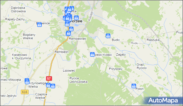 mapa Brzeski-Kołaki, Brzeski-Kołaki na mapie Targeo