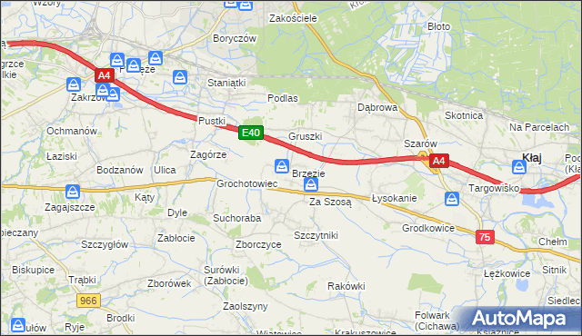 mapa Brzezie gmina Kłaj, Brzezie gmina Kłaj na mapie Targeo