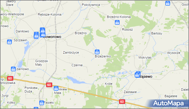 mapa Brzezienko, Brzezienko na mapie Targeo