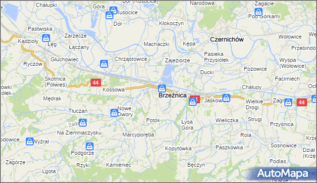 mapa Brzeźnica powiat wadowicki, Brzeźnica powiat wadowicki na mapie Targeo