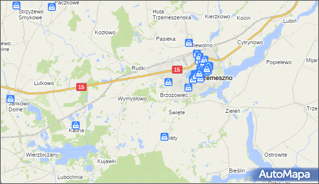 mapa Brzozówiec, Brzozówiec na mapie Targeo