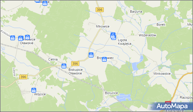 mapa Brzozowiec gmina Namysłów, Brzozowiec gmina Namysłów na mapie Targeo