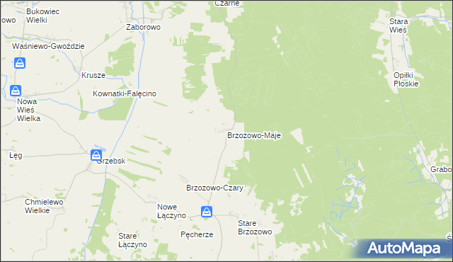 mapa Brzozowo-Maje, Brzozowo-Maje na mapie Targeo