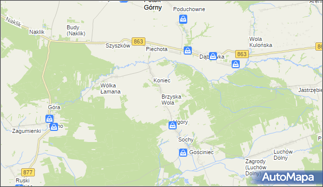 mapa Brzyska Wola, Brzyska Wola na mapie Targeo