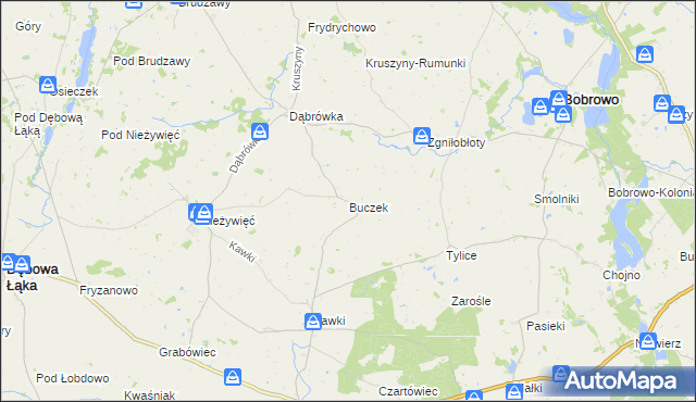 mapa Buczek gmina Bobrowo, Buczek gmina Bobrowo na mapie Targeo