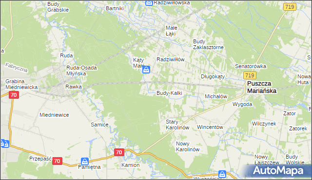 mapa Budy-Kałki, Budy-Kałki na mapie Targeo