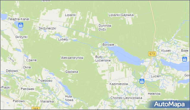 mapa Budy Lucieńskie, Budy Lucieńskie na mapie Targeo