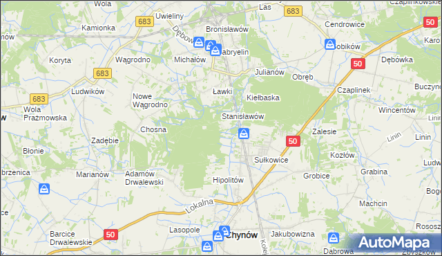 mapa Budy Sułkowskie gmina Chynów, Budy Sułkowskie gmina Chynów na mapie Targeo