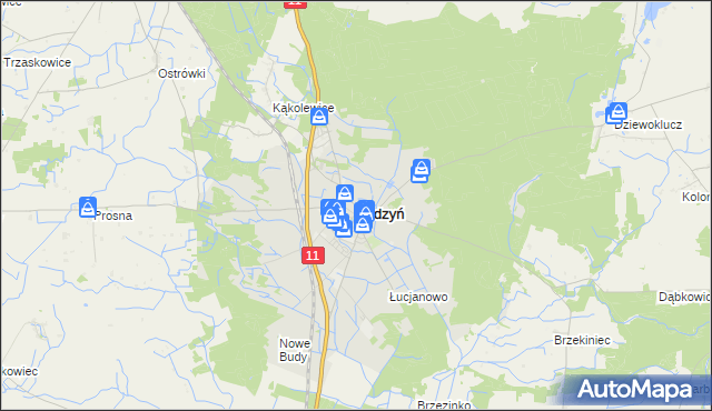 mapa Budzyń powiat chodzieski, Budzyń powiat chodzieski na mapie Targeo