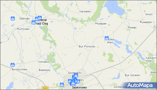 mapa Buk Pomorski, Buk Pomorski na mapie Targeo