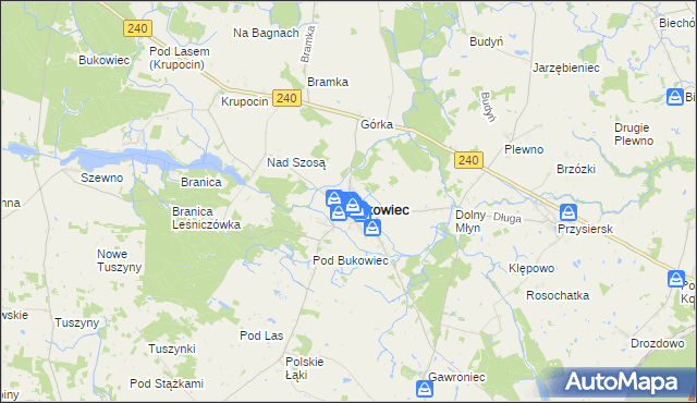 mapa Bukowiec powiat świecki, Bukowiec powiat świecki na mapie Targeo