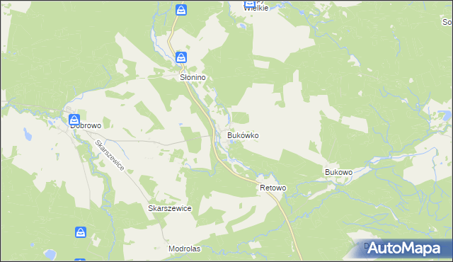 mapa Bukówko, Bukówko na mapie Targeo