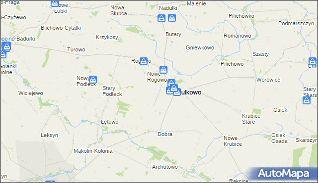 mapa Bulkowo-Kolonia, Bulkowo-Kolonia na mapie Targeo