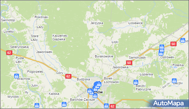 mapa Burakowskie, Burakowskie na mapie Targeo