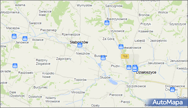 mapa Buszków, Buszków na mapie Targeo