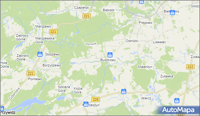 mapa Buszkowy, Buszkowy na mapie Targeo
