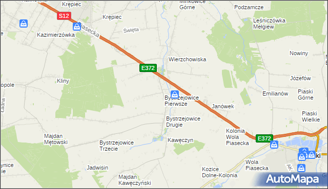mapa Bystrzejowice Pierwsze, Bystrzejowice Pierwsze na mapie Targeo