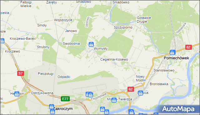 mapa Cegielnia-Kosewo, Cegielnia-Kosewo na mapie Targeo